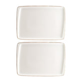 Bonna China Vintage 9" x 6"  Rectangular Decorated Porcelain Plate (Set of 2)